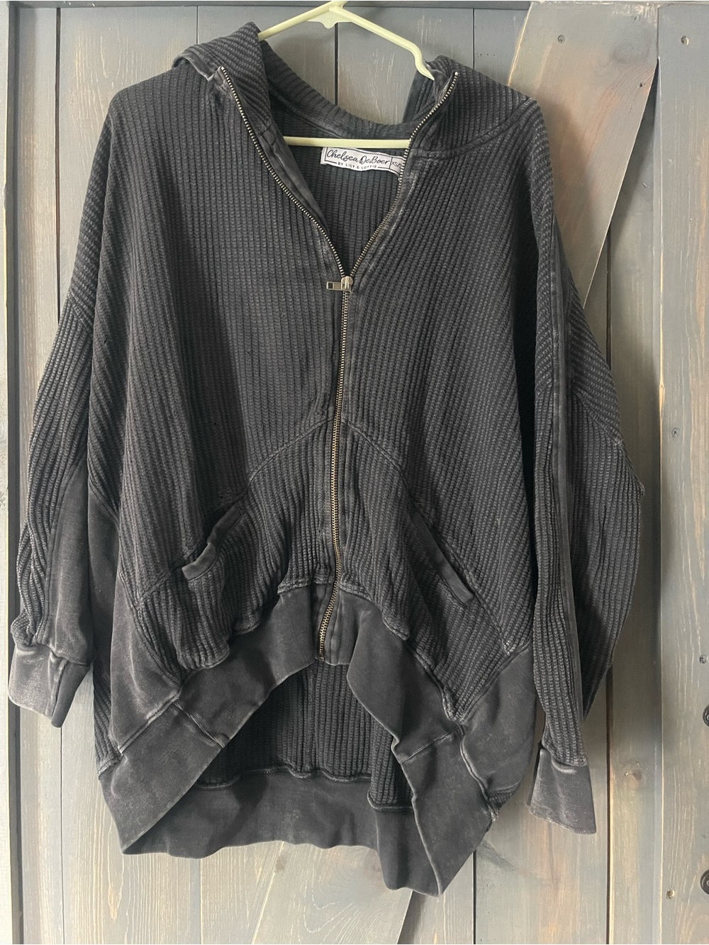 Chelsea Deboer Women's Black Hooded Zip-Front Jacket XS/S